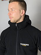 Флісова кофта з капюшоном Synevyr 260 з вашим Логотипом Чорна, фото 2