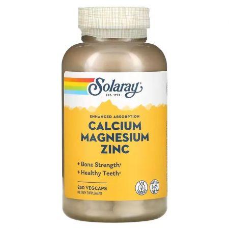 Кальцій, Магній, Цинк - Solaray Calcium Magnesium Zinc 250 капсул, фото 1