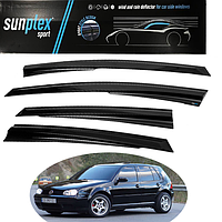 Дефлекторы окон, ветровики на Volkswagen Golf IV хетчбек 5d 1997-2004 (скотч) Sunplex