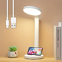 Настольная лампа с подставкой для телефона от USB, BL-3201 / Лед светильник настольный / Настольный ночник
