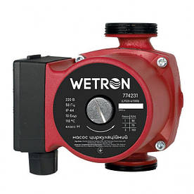 Насос циркуляційний Wetron 774233 (LPS25-6/130B) 100Вт Hmax 6м Qmax 50л/хв Ø1½" 130мм бордо + гайки Ø1"