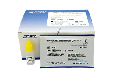 Швидкий тест для виявлення 3-інфекцій (ВІЛ, гепатит ВHBsAg, гепатит С,), тест-карта, 1шт
