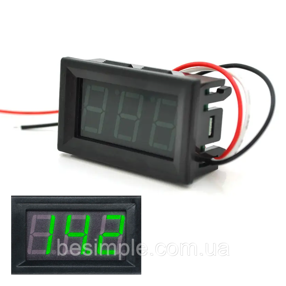 Вольтметр цифровий вологозахищений IP65, 5 -120V, V27 AC-E 0-600R / Цифровий вольтметр в авто