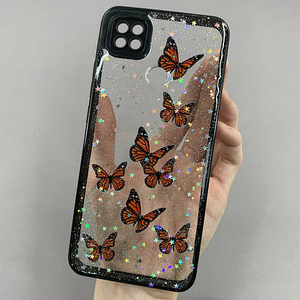 Чохол для Xiaomi Redmi 9C чохол з метеликами із захистом камери на телефон сяомі редмі 9с чорний a0i, фото 1