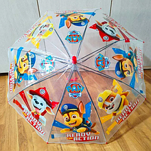 Парасолька прозора дитяча тростина Щенячий патруль PL82126 Paw Patrol спиці метал купол 83 см Гонщик Кремез