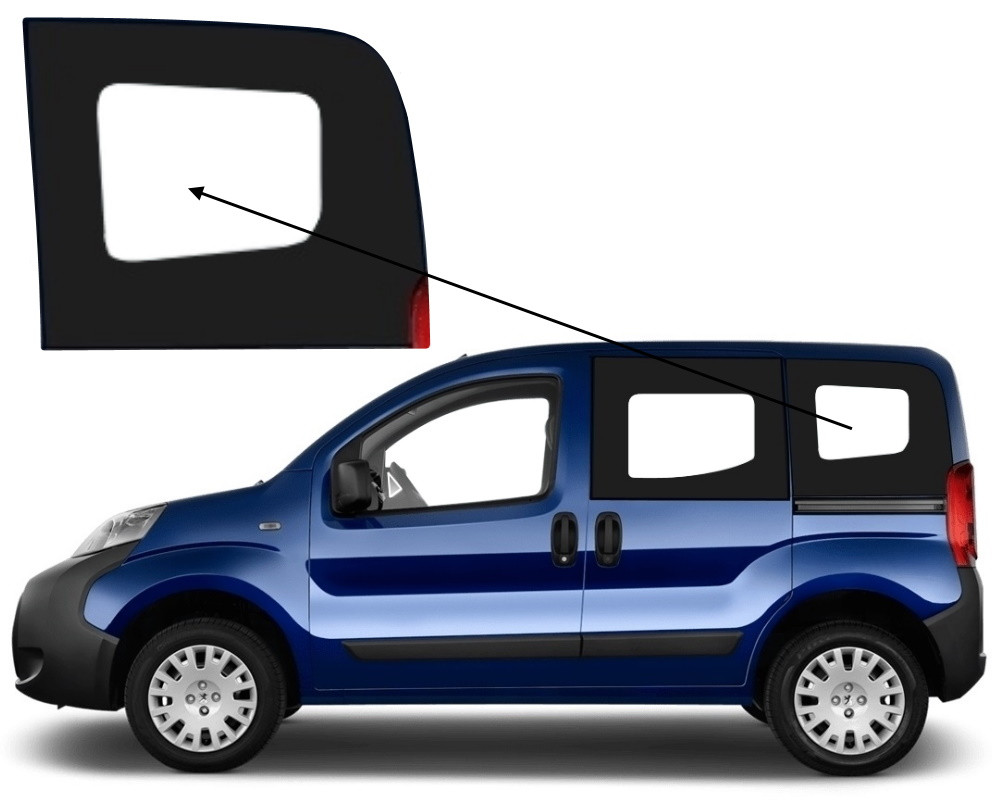 Бічне скло Citroen Nemo 2008-2023 салону заднє ліве, фото 1