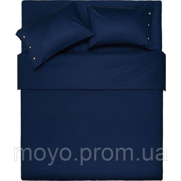 Простирадло на гумці ARDESTO Mix&Match, 180x200+30 см, 100% бавовна, сатин, синій (ART1820FSN), фото 1