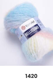 Нитки пряжа для в'язання мохерова BELLISSIMO YARNART Беліссімо ЯрнАрт № 1420, фото 1