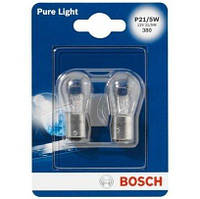 Лампа Bosch накаливания 12V P21/5W 21/5W Bay15D Pure Light (2шт) (BO_1987301016)