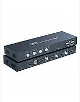 Б/у KVM-перемикач PWAY, 2 порти HDMI, 4 концентратори USB 2.0, UHD 4K, 30 Гц