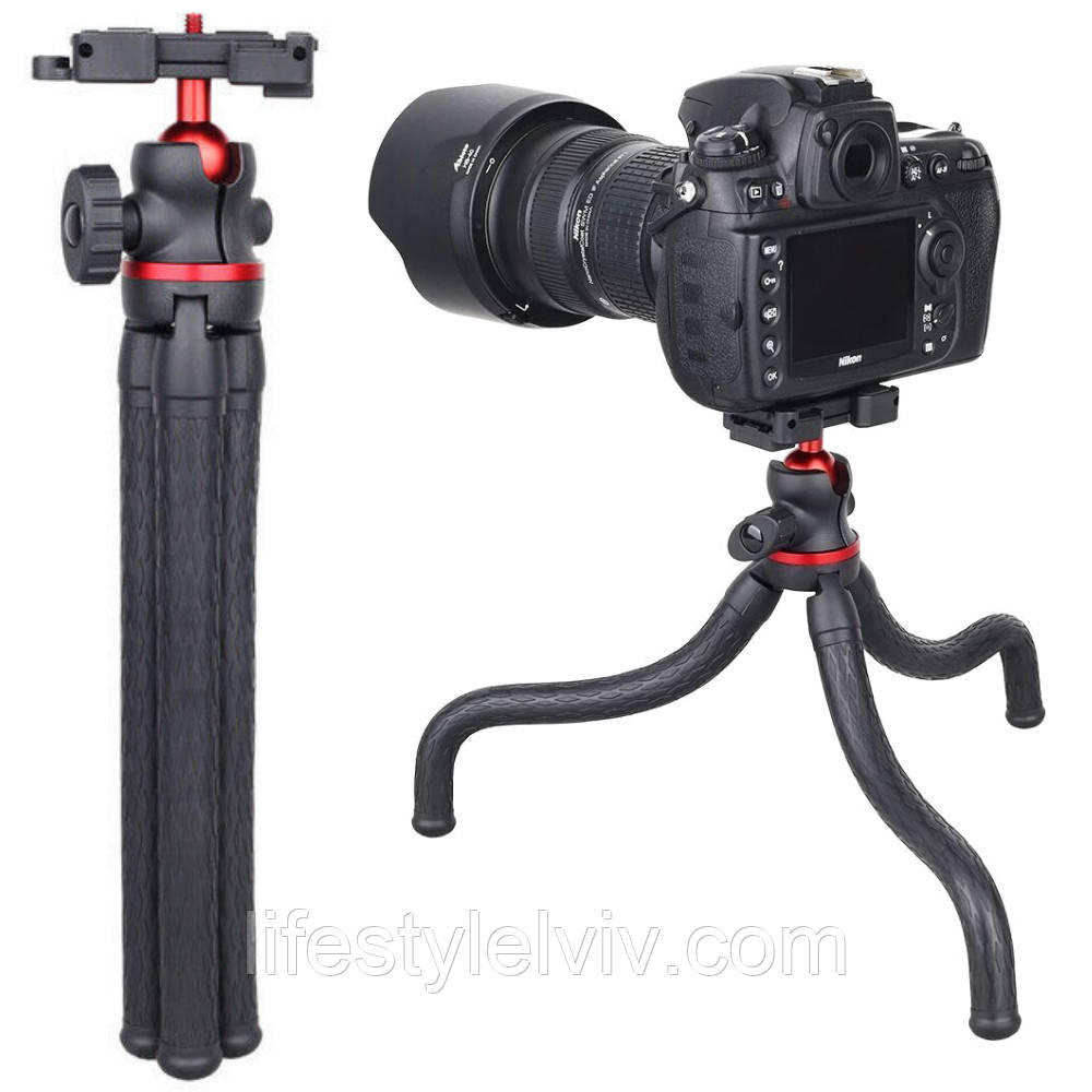 Гнучкий штатив восьминіг для телефону / Універсальний міні штатив-тренога / Трипод для селфі, фото 1