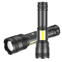 Ліхтар ручний PLD-P815 PM10-TG+COB(white+red), power bank, індикація заряду, ЗУ Type-C, zoom, фото 5
