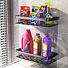 Металева полиця для ванної (30*13*4,5см) Bathroom shelf, Чорна / Самоклеюча поличка у ванну кімнату, фото 2