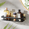 Металева полиця для ванної (30*13*4,5см) Bathroom shelf, Чорна / Самоклеюча поличка у ванну кімнату, фото 5