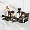 Металева полиця для ванної (30*13*4,5см) Bathroom shelf, Чорна / Самоклеюча поличка у ванну кімнату, фото 9