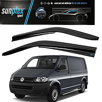 Дефлекторы окон, ветровики на Volkswagen T5 2003-2015 (скотч) Sunplex