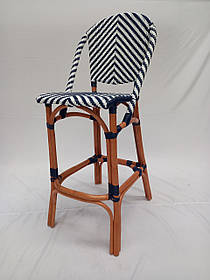 Барний стілець Французький Шеврон високий із ротанга для HoReCa