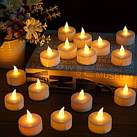 Набор декоративные свечи на батарейках 24 шт / Набор светодиодных свечей для праздничной атмосферы