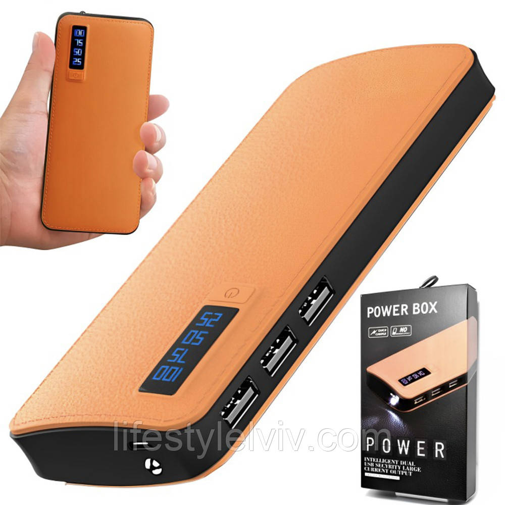 Повербанк 6 000mAh, Smart Tech X50, 3 USB / Зовнішній акумулятор з ліхтариком та дисплеєм / Портативна зарядка