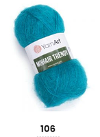 Нитки пряжа для вязания мохеровая MOHAIR TRENDY YARNART Мохер Тренди ЯрнАрт № 106 - синий