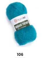 Нитки пряжа для в'язання мохерова MOHAIR TRENDY YARNART Мохер Тренді ЯрнАрт № 106 - синій