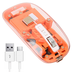 Бездротова прозора миша для комп'ютера з підсвіткою M133 / Акумуляторна ігрова миша /Комп'ютерна миша