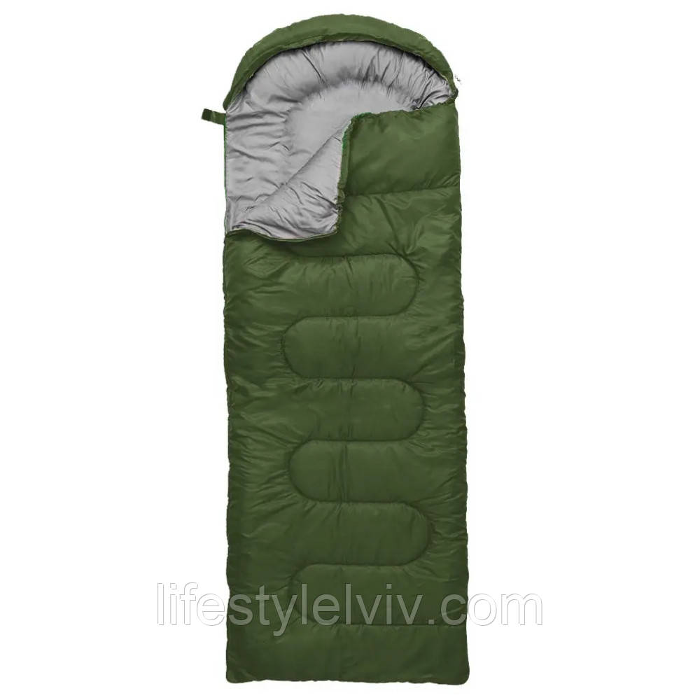 Спальний мішок до -15 °C, 210х72 см, з підголівником / Туристичний спальник зимовий / Зимовий спальний мішок, фото 1