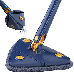 Телескопічна швабра трикутна з віджимом EL-404 / Швабра трикутник для вікон та підлоги