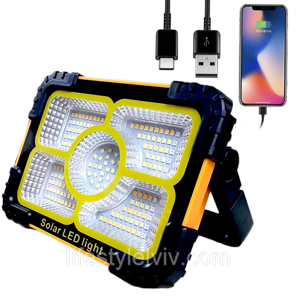 Ліхтар акумуляторний 30W, 3600mAh, Working Lamp JN-882 на сонячній батареї з PowerBank / Прожектор