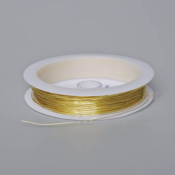 Дріт для прикрас лимонний колір d-0,3мм бобіна L-18м