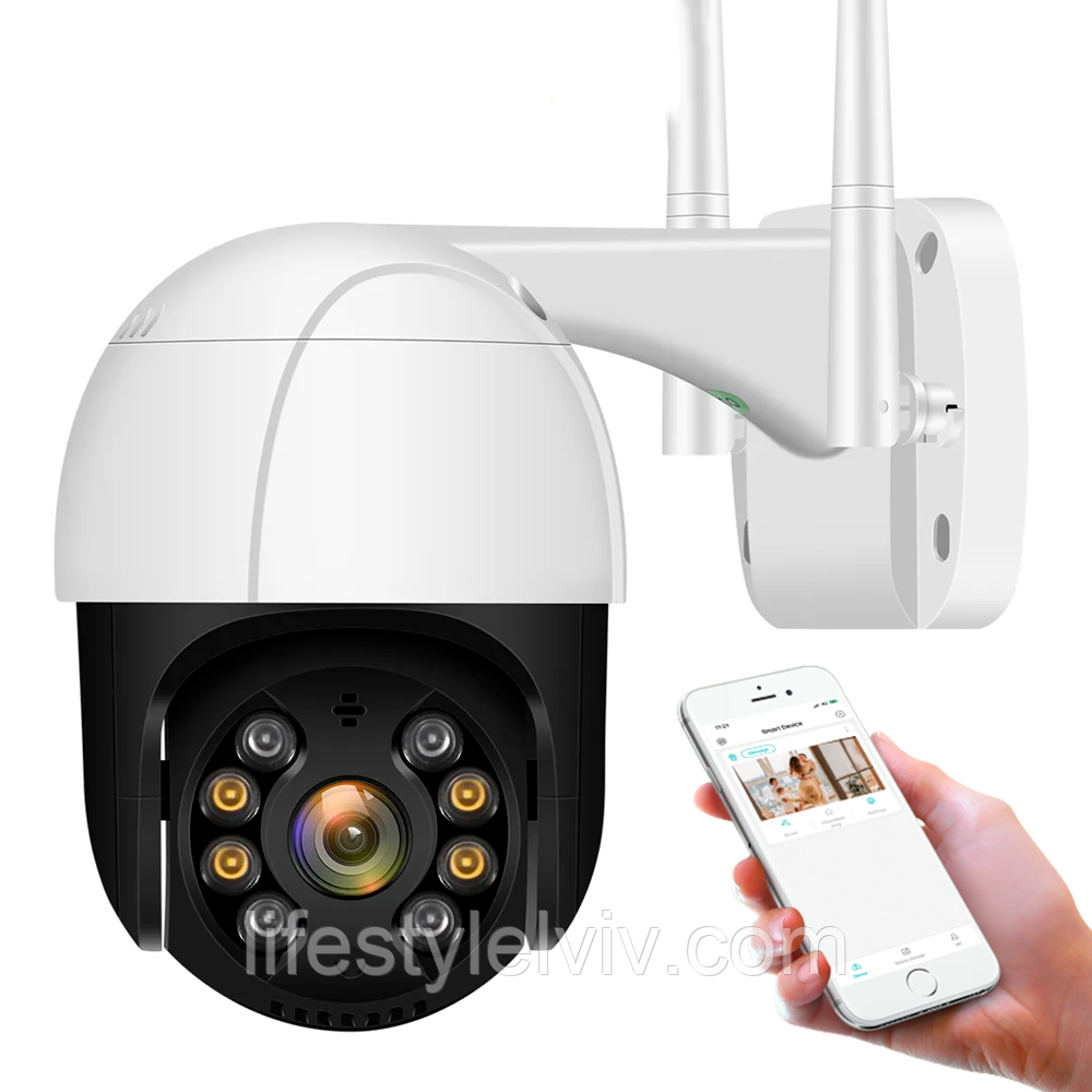 Вулична камера відеоспостереження з WiFi, PTZ Outdoor Camera ICSEE, 3 мп / Поворотна вайфай камера спостереження, фото 1