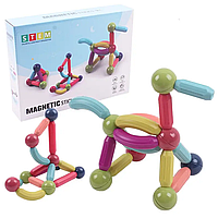 Детский конструктор магнитный на 25 деталей, Magnetic Sticks H01 / Конструктор на магнитах для детей