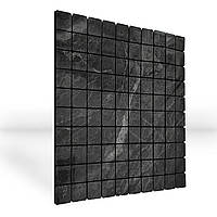 Самоклеюча плитка для стін Мозаїка PET Камінь Текстура 300х300х4 мм 3Д-панелі пластик Сірий декор