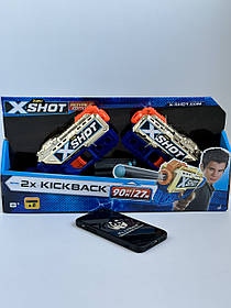 Топ Цена! Детский Скорострельный бластер Zuru X-Shot Exsel Double Kickback Golden , детское оружие