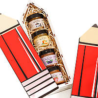 Подарочный набор для учителя в деревянной коробке №101 крем-мед