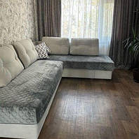 Накидка на угловой диван с наволочками на подушки с индивидуальными размерами за 7 дней