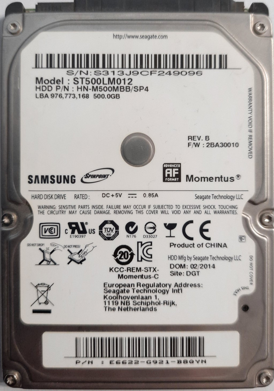 HDD 2.5 500GB Samsung ST500LM021 7200/32mb s/n 9096