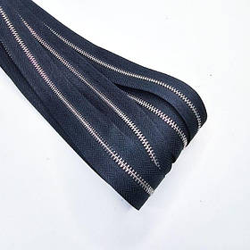 Блискавка рулонна металева двостороння  Т3  чорна нікель,срібло