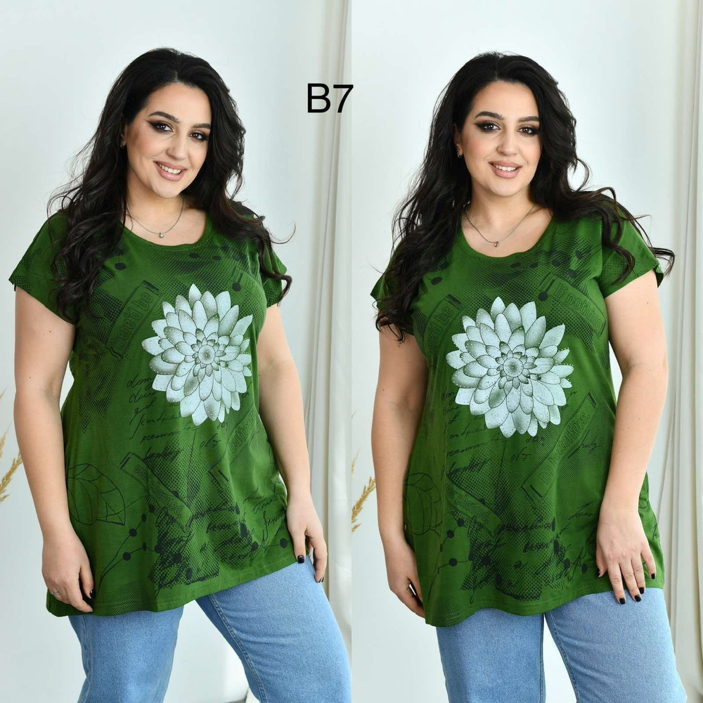 НОВИНКА Туніка жіноча напівбатал   Розмір: 3XL - 6XL ( 50 - 58) Зрістовка  5 штук мікс кольору, фото 1