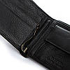 Гаманець чоловічий чорний шкіряний із затискачем три відділи для грошей на кнопці Dr. Bond M13-1 розмір 11,5х9,5х3см, фото 7