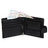 Гаманець чоловічий чорний шкіряний із затискачем три відділи для грошей на кнопці Dr. Bond M13-1 розмір 11,5х9,5х3см, фото 8