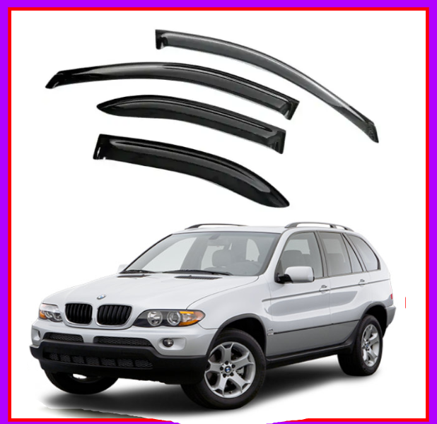 Дефлектори вікон вітровики BMW Х5 (E53) 2000-2007 (скотч) VIP Тюнінг