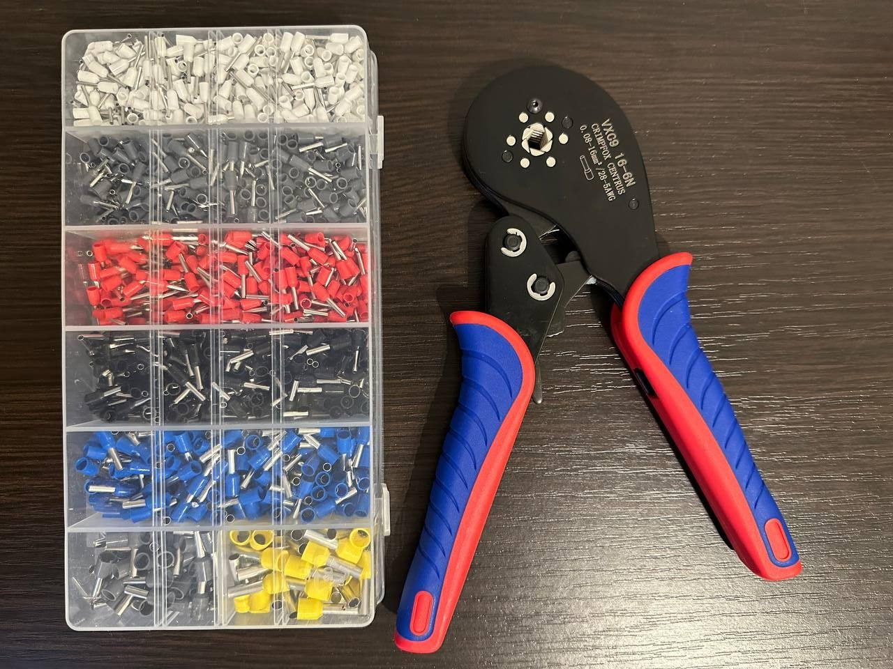 Обжимні кліщі для накінечників Crimpfox VXC9 16-6/16-6N, 28-5AWG, 0.08 - 16 мм² + 2000 накінечників, фото 1