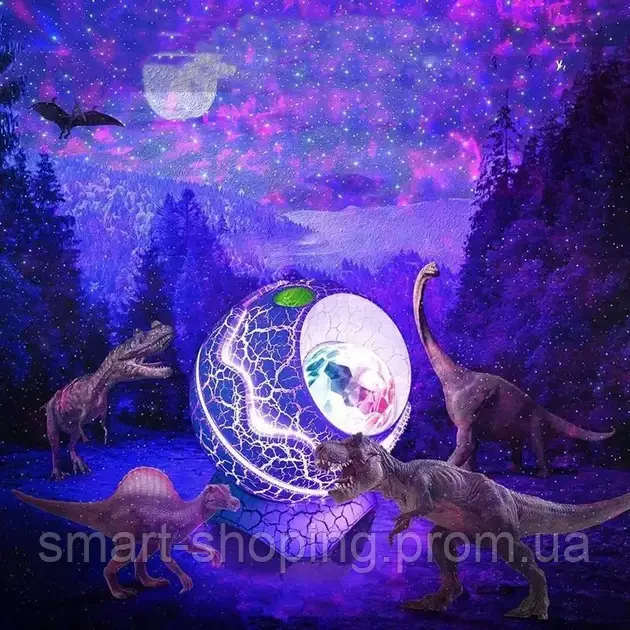 Ночник проектор звездное небо Яйцо дракона с колонкой, лазерный светильник Яйцо, детский ночник белый шум s - фото 9 - id-p2112365723