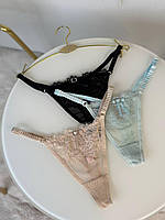 Набір мереживних жіночих трусиків-стрінг з 3 кольорів