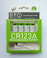 Акумулятори CR123A (16340) Smartools 700 mAh із зарядкою від USB - ціна за 4 шт.