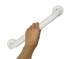 Настінний прямий поручень для ванни 40 см, нержавіюча сталь, D32 мм, білий Sanpreis