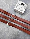 Жіночий шкіряний рудий - коричневий ремінь, фото 2