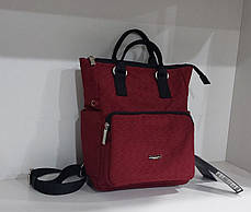 Красивий рюкзак жіночий тканинний маленький міський для дрібниць червоний Dolly 306, фото 2