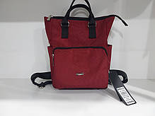 Красивий рюкзак жіночий тканинний маленький міський для дрібниць червоний Dolly 306, фото 4
